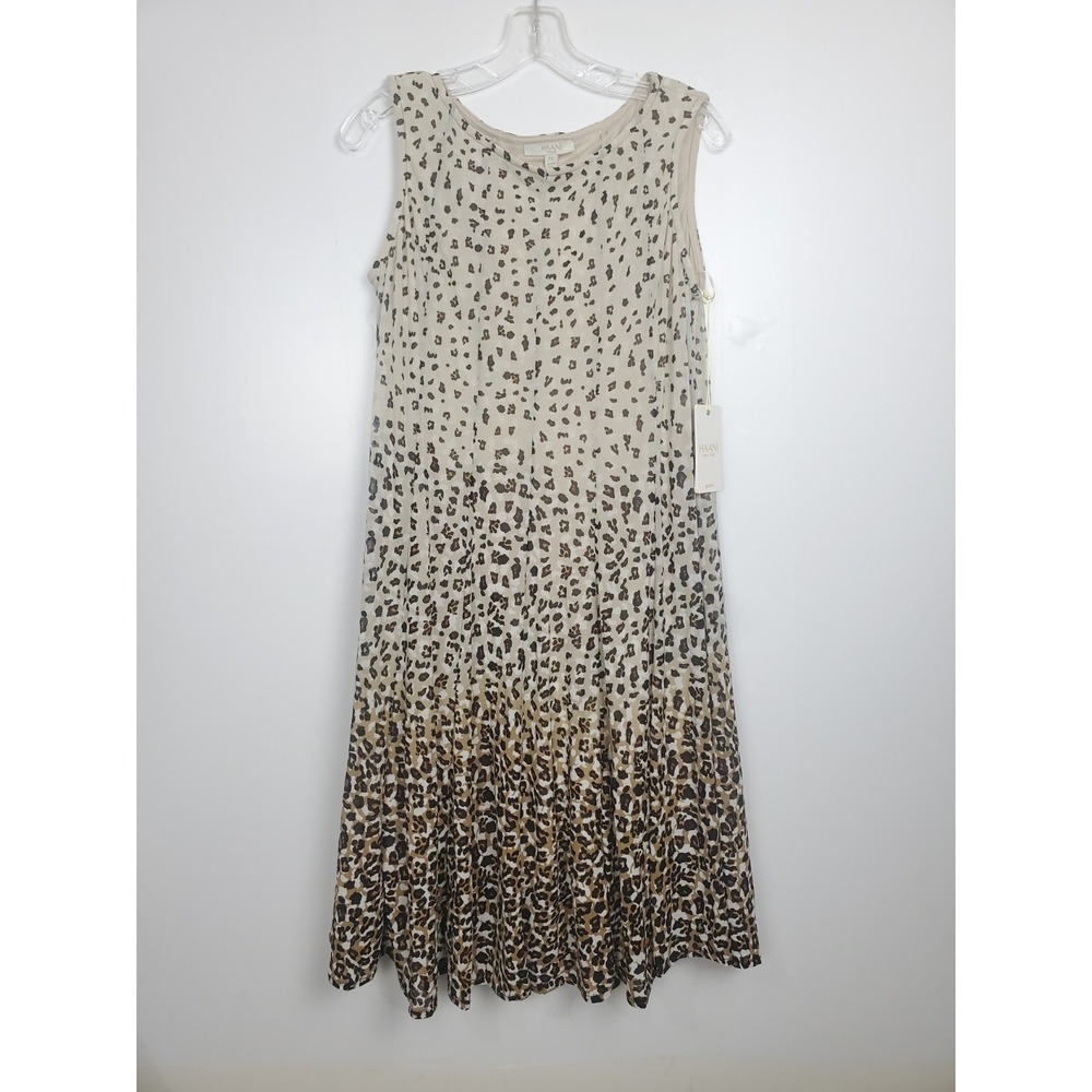 NWT Women's Sleeveless Midi Dress with Leopard Print Siz PXL by Haani (Stretchy)